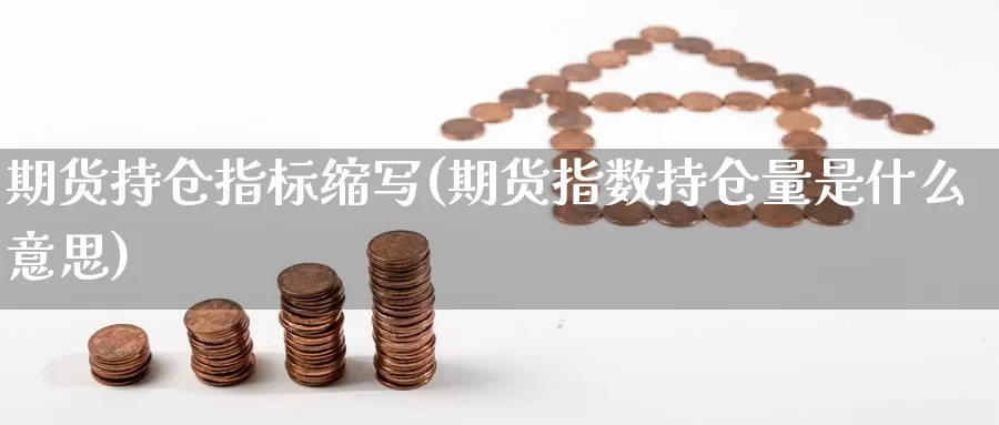 期货持仓指标缩写(期货指数持仓量是什么意思)_https://www.aerae.cn_农产品期货_第1张